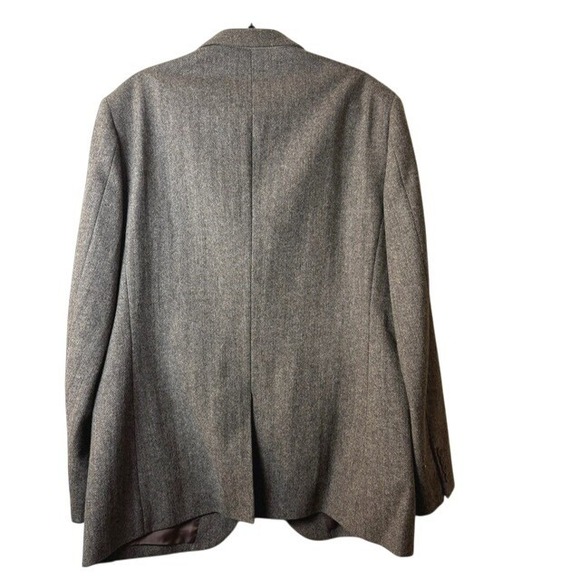 Mens‎ J Crew 44L Wool Blend Herringbone Blazer Sport Jacket Brown Two Button - Picture 2 of 13